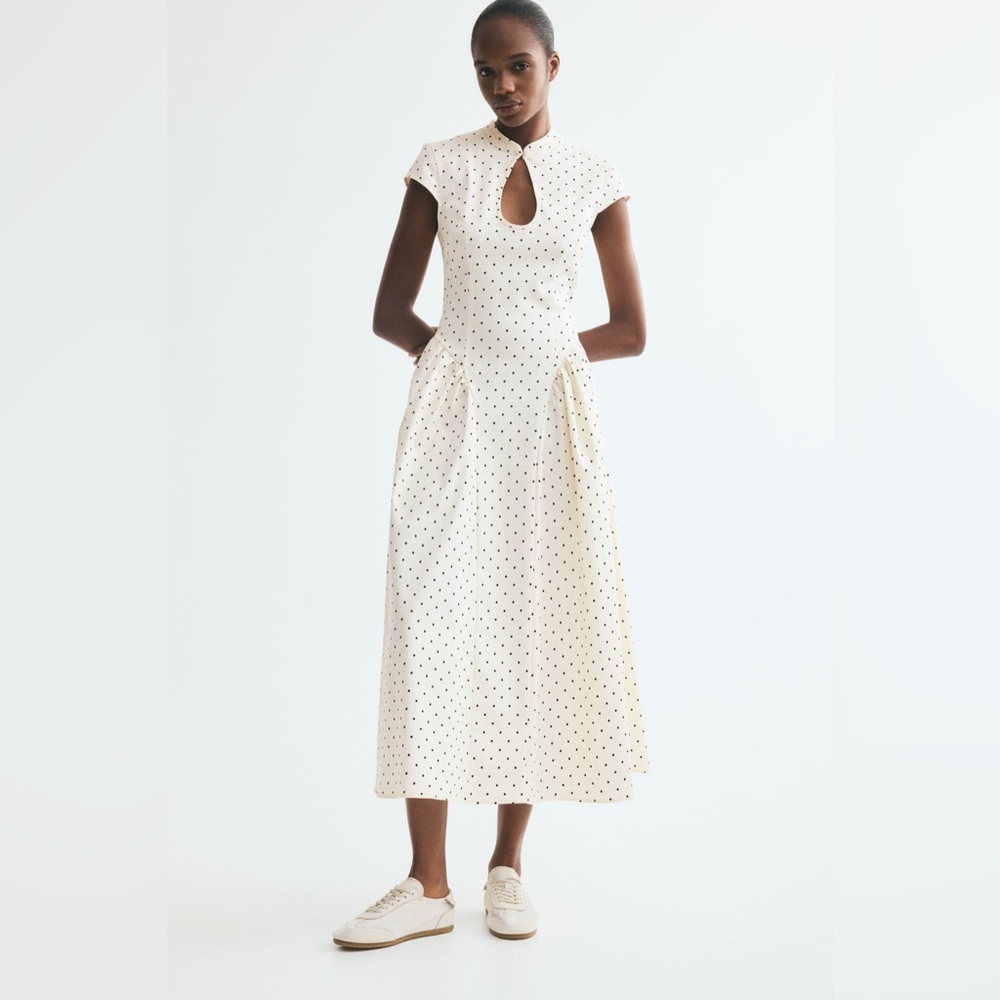 NWT H&M Cotton Dress With Flared Skirt